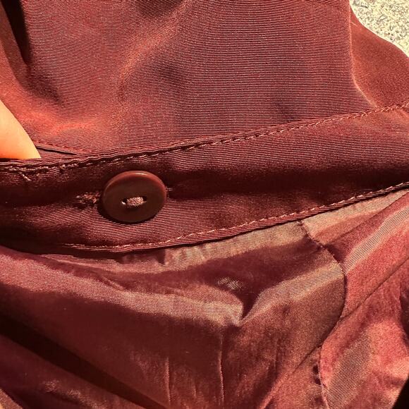 Westbound Size Small Trench Jacket Burgundy Rain Coat Removable Hood Embroidery - Picture 7 of 9